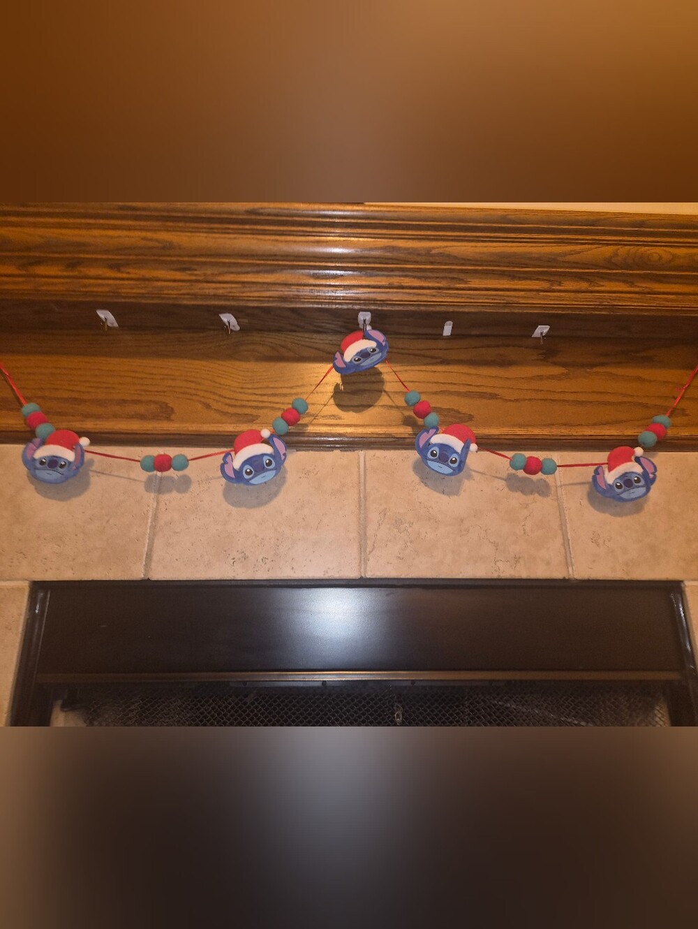 Disney Stitch Plush Garland in Blue, Red, Green